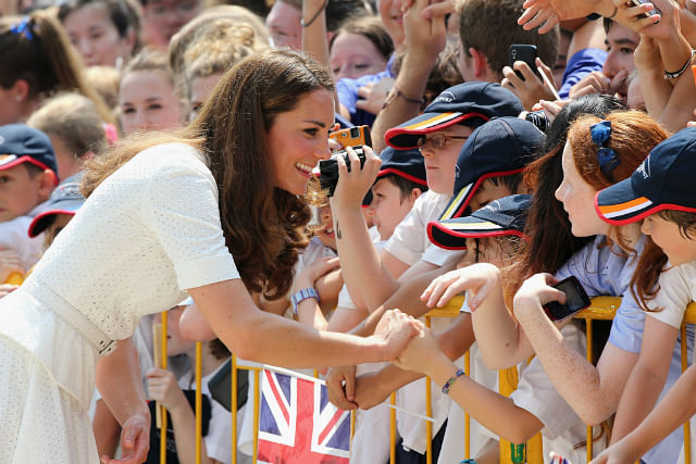 Duchess Kate greets the crowd